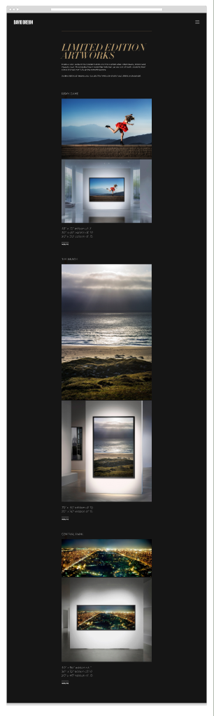 Artwork listing desktop