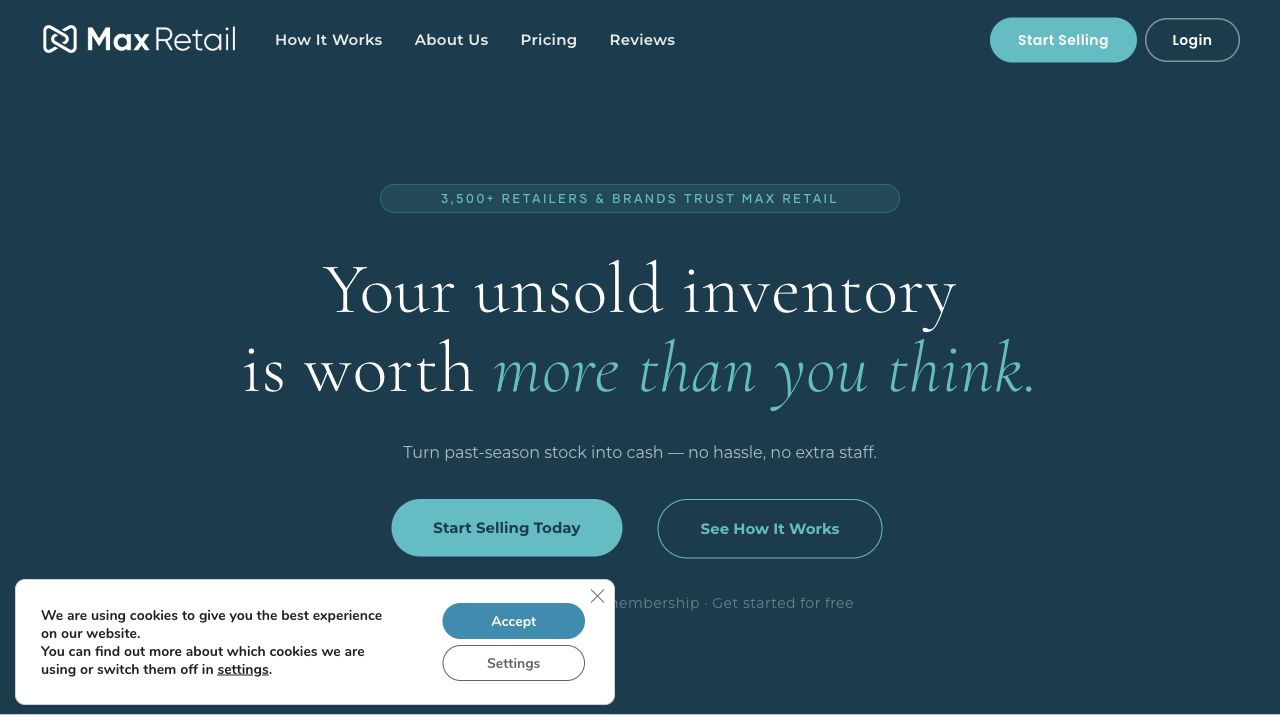 Max Retail homepage